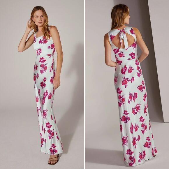 NWT Favorite Daughter The Sunroof Dress Summer Peony Green Pink Maxi Size 4 Sexy - Picture 1 of 16